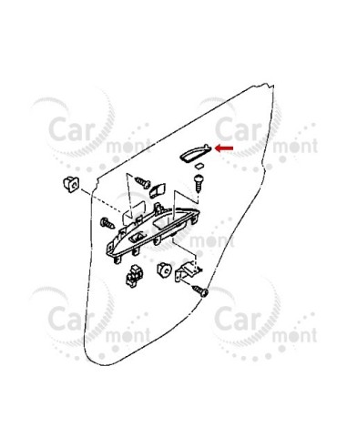 Zaślepka poduszka podłokietnika drzwi przednich - prawa - Mitsubishi Outlander GF / PHEV  - 7221C844 - Oryginał Mitsubishi