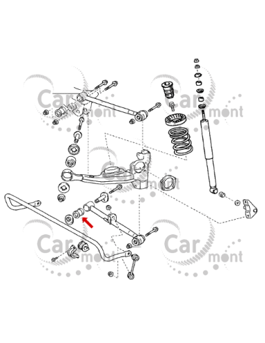 Tuleja tylnego drążka poprzeczengo - dolnego - Toyota RAV4 A2 -  48720-42020