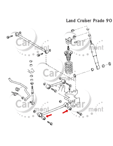 Tuleja wahacza wzdłużnego dolnego - Toyota Land Cruiser Prado 90 - 48720-35030