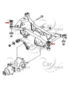 Tuleja tylnej belki - przednia - Nissan X-Trail T30 - 55400-8H300 55400-8H700 55400-EQ300 2
