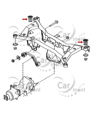 Tuleja tylnej belki - tylna - Nissan X-Trail T30 - 55400-8H300 55400-8H700 - Febest