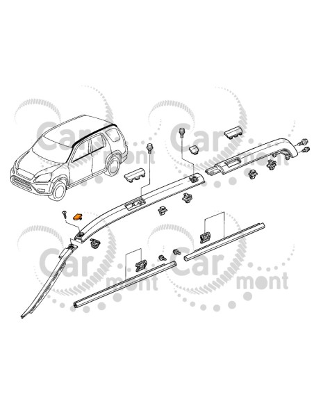 Zaślepka relingu przednia prawa - Honda CR-V- 75231-S9A-003 - Oryginał