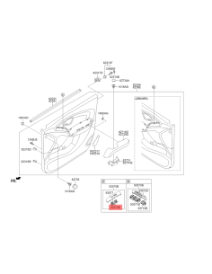 Przełącznik podnoszenia szyby przód prawy - Hyundai ix35 Tucson - 935762S000 93576-2S000