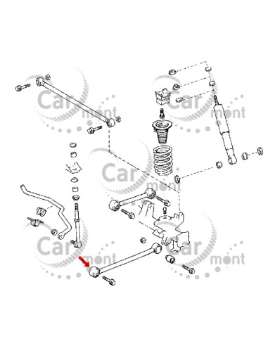 Tuleja wahacza wzdłużnego dolnego - Toyota Land Cruiser Prado 90 4RUNNER N18 - 48720-35030