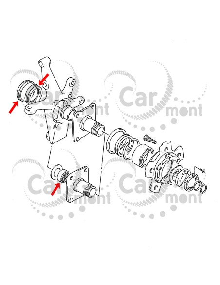 Łożysko i uszczelniacze zwrotnicy - Suzuki Vitara Grand Vitara X90 - 09263-28030 09289-48004 09286-64001