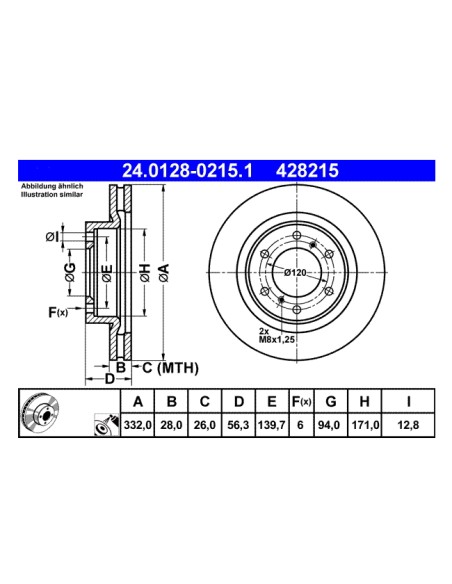 Tarcza hamulcowa - przód (para) - Pajero IV 3.2 DI-D 3.8 - 4615A038 - ATE