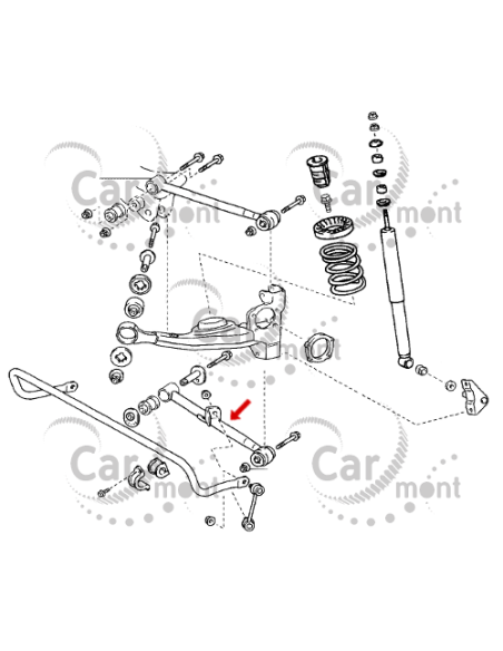 Drążek poprzeczny - tylny / dolny / lewy - Toyota RAV4 A2 - 48730-42020