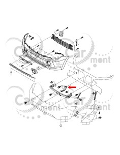 Wspornik wzmocnienia zderzaka przedniego - L200 KL/KK Pajero Sport KS - 6400F783 - Oryginał Mitsubishi 2
