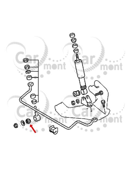 Tuleja łącznika stabilizatora przedniego / dolna - Mitsubishi Pajero II - #MB633926