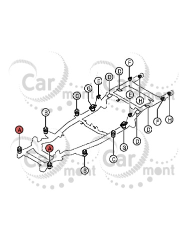 Poduszka karoserii górna - Mitsubishi Pajero Sport L200 K34 K74 - MR521258 MB513387 MR180824