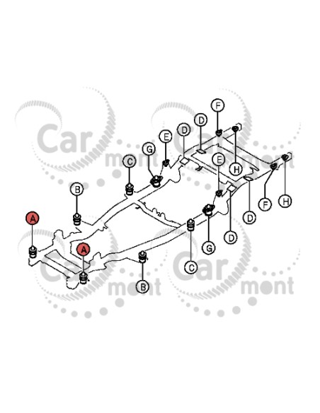 Poduszka karoserii górna - Mitsubishi Pajero Sport L200 K34 K74 - MR521258 MB513387 MR180824