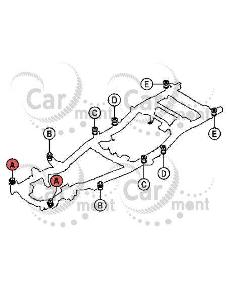Poduszka karoserii górna - Mitsubishi Pajero Sport L200 K34 K74 - MR521258 MB513387 MR180824