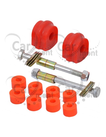 Tuleja + łącznik stabilizatora przedniego x2 - poliuretan - Nissan PickUp D22 - 54613-2S600 54618-02E00 56112-V0100 - UK