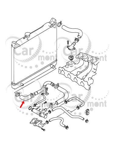 Rura przewód chłodnicy - dolny - Suzuki Samurai 1.3 SJ413 Vitara 1.6 SE416 - 17851-60A00 17852-83000 - Oryginał Suzuki