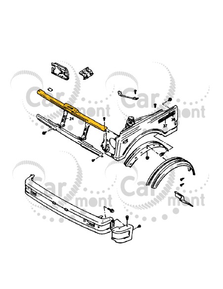 Wzmocnienie górne przedniego pasa / zderzaka - Suzuki Samurai SJ413 - 58100-70A02 5810070A02