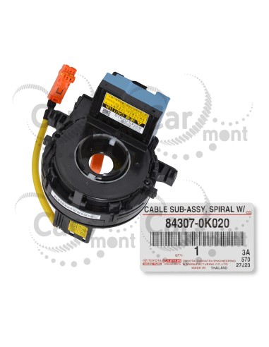 Taśma AirBag z czujnikiem kąta skrętu - Toyota Hilux KUN 2.5 3.0 - 84307-0K020 89245-0K010 - Oryginał Toyota