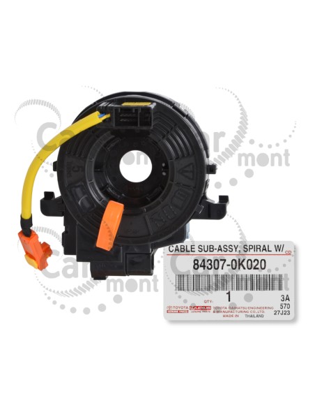 Taśma AirBag z czujnikiem kąta skrętu - Toyota Hilux KUN 2.5 3.0 - 84307-0K020 89245-0K010 - Oryginał Toyota