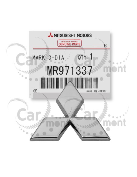 Znaczek Mitsubishi na klapę / chrome - Mitsubishi Pajero III Pajero Sport - MR971337 - Oryginał Mitsubishi