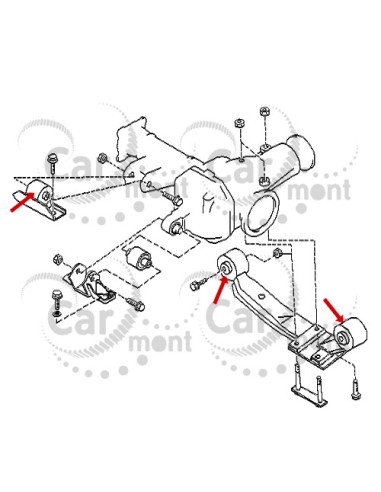 Tuleja zawieszenia przedniego mostu - Nissan PickUp D21 D22 Terrano - 54720-35G12 54710-2S700