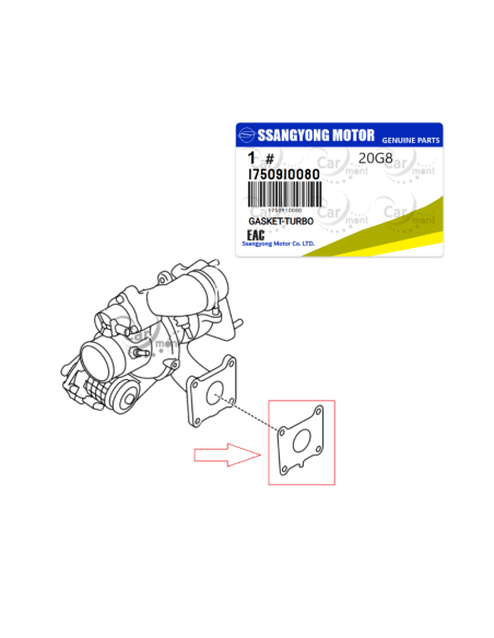 Uszczelka turbosprężarki KGM Actyon Korando Torres 019- 1750910080