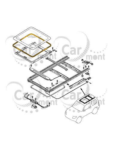 Uszczelka szyby szyberdachu  - Mitsubishi Pajero III IV - MR523599