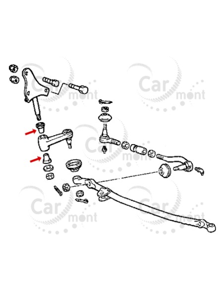 Tuleja wspornika układu kierowniczego - Mitsubishi Pajero I Hyundai Galloper - MB673524 MB243982 - Oryginał Mitsubishi
