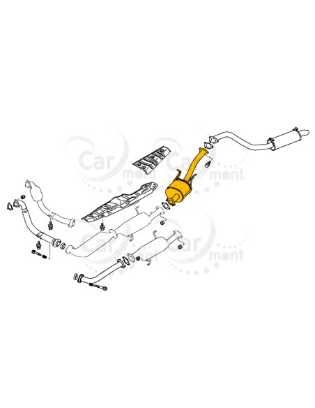 Tłumik wydechowy środkowy - Mitsubishi Pajero IV 3.2DiD DPF LONG - 1571A310