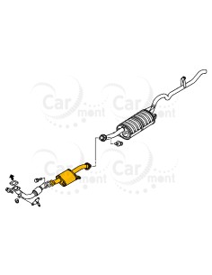 Tłumik wydechowy przedni - Mitsubishi Pajero II 2.5TD 2.8TD - MR332070 MB924363 - Walker 2
