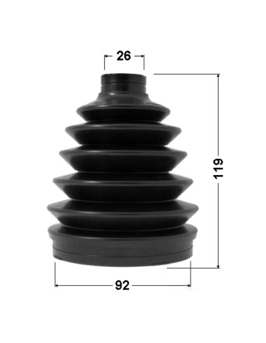 Osłona przegubu zewnętrznego 119x26x92 - Mitsubishi Toyota Mazda Ford - MR528639 04428-0E060 GP07-22-530