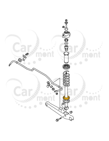 Podkładka tylnej sprężyny - Mitsubishi Outlander CU Lancer CS - MR510446 - Oryginał Mitsubishi