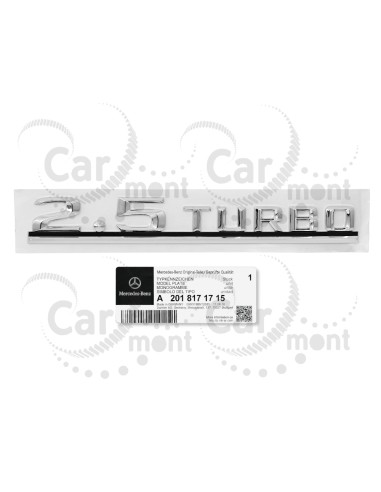 Emblemat tylnej klapy bagażnika 2.5 TURBO - Mercedes W201 W124 1987-1995 -  A 201 817 17 15 A2018171715 - Oryginał Mercedes
