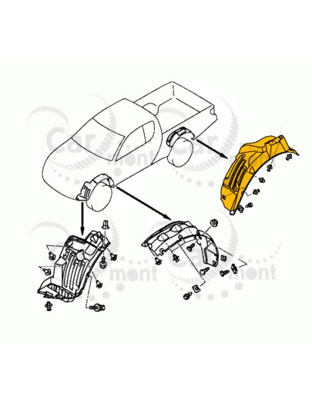 Nadkole tylne lewe - Mitsubishi L200 2.5DiD KB4 - 5370B427 5370A281
