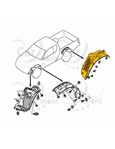 Nadkole tylne - lewe - Mitsubishi L200 2.5 DID KB4 - 5370B427 5370A281 - Oryginał Mitsubishi