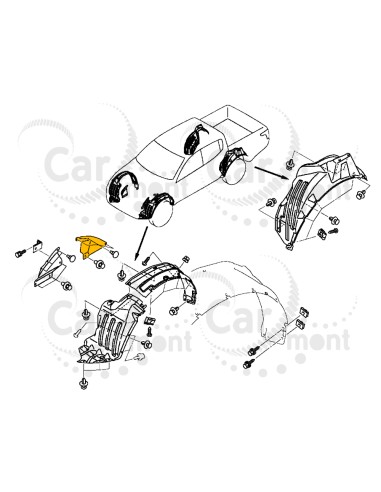 Chlapacz / zakole przedniego koła - tylne - Mitsubishi L200 KL/KK Pajero Sport KS Fiat Fullback - 5370B495