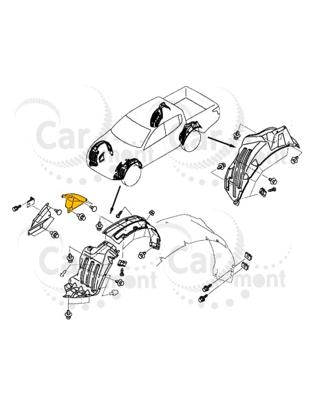 Chlapacz / zakole przedniego koła - tylne - Mitsubishi L200 KL/KK Pajero Sport KS Fiat Fullback - 5370B495