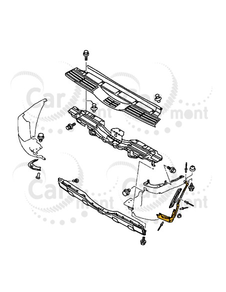 Wspornik chlapacza tylnego prawego - Mitsubishi Pajero IV V88 - 6410A598 - Oryginał Mitsubishi