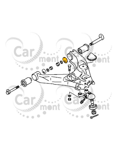 Podkładka mimośrodowa przedniego dolnego wahacza - Mitsubishi L300 Space Gear L400 - MB430154 - Oryginał Mitsubishi