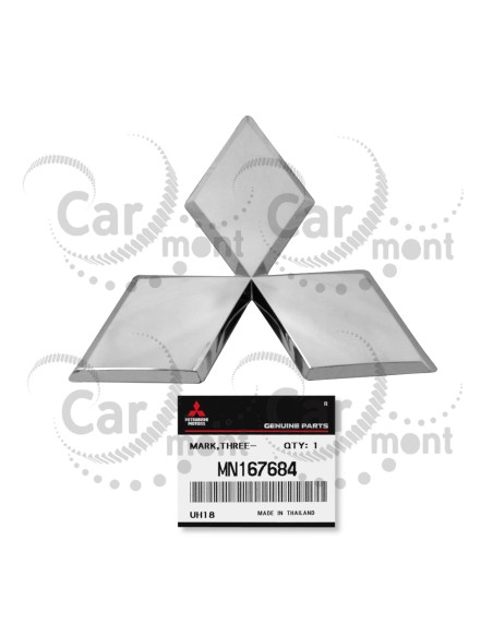 Znaczek emblemat Mitsubishi na zderzak / atrapę - Mitsubishi L200 2.5DID KB4 Pajero Sport KH KS - MN167684 - Oryginał Mitsubishi