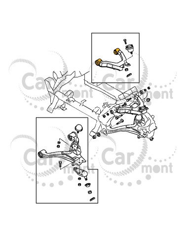 Tuleja wahacza górnego przedniego - Mitsubishi Pajero III IV - MR496793 MR496794 4010A037 4010A038
