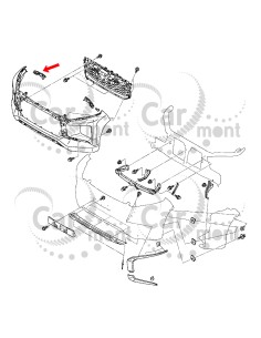 Ślizg łącznik zderzaka przedniego - prawy - Mitsubishi L200 KL1 KL/KK6 - 6400J288 2
