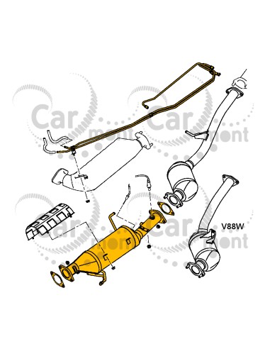 Filtr cząsteczek stałych DPF z rurkami - Mitsubishi Pajero IV 3.2 DI-D - 1583A006 1583A080 1583A056 1570A968