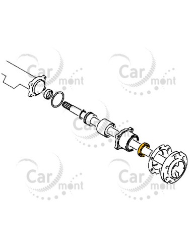 Uszczelniacz półosi tylnego mostu - zewnętrzny - Mitsubishi Pajero L200 - MB664612 - Oryginał Mitsubishi