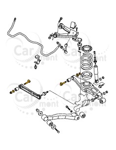 Śruba podkładka mimośrodowa nakrętka wahacza poprzecznego - Mitsubishi Pajero III - MR418739 4113A073 2