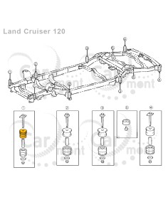 Poduszka ramy (1 rząd) - górna Toyota Land Cruiser 120 150 Lexus GX - 52201-35100 - Oryginał Toyota 2