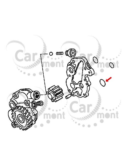 Uszczelniacz oring podstawy pompy oleju Mitsubishi Pajero 2.8TD 3.2DiD - 3124054500 - Oryginał Mitsubishi
