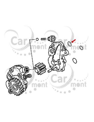 Uszczelniacz oring podstawy pompy oleju Mitsubishi Pajero 2.8TD 3.2DiD - MH035044 - Oryginał Mitsubishi