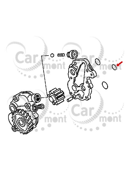 Uszczelniacz oring podstawy pompy oleju Mitsubishi Pajero 2.8TD 3.2DiD - MH035095 - Oryginał Mitsubishi