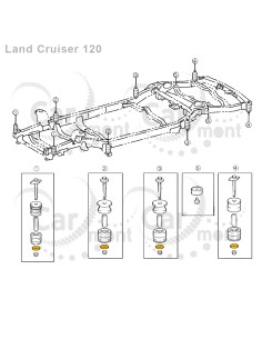Podkładka poduszki ramy - Toyota Land Cruiser Lexus GX LX - 90201-12078 - Oryginał Toyota 2