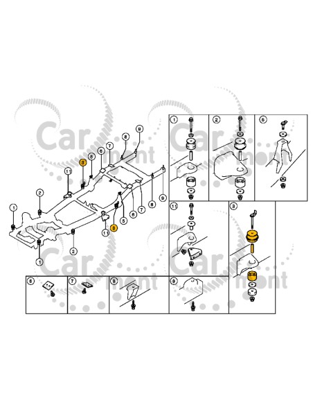 Poduszka ramy karoserii (3) Mitsubishi L200 KL/KK Fiat Fullback - 5070A238 5070A329 6740A026