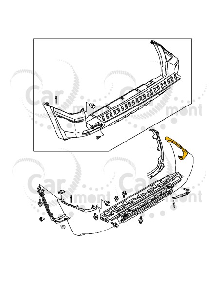 Wzmocnienie zderzaka tylnego - prawe Mitsubishi Pajero III SHORT (polift) - MN117186 - Oryginał Mitsubishi